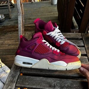 Jordan Retro Sneakers in Burgundy and Pink